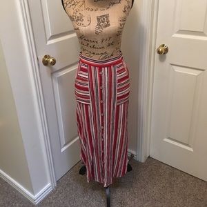 Emberly Sz M striped midi skirt
